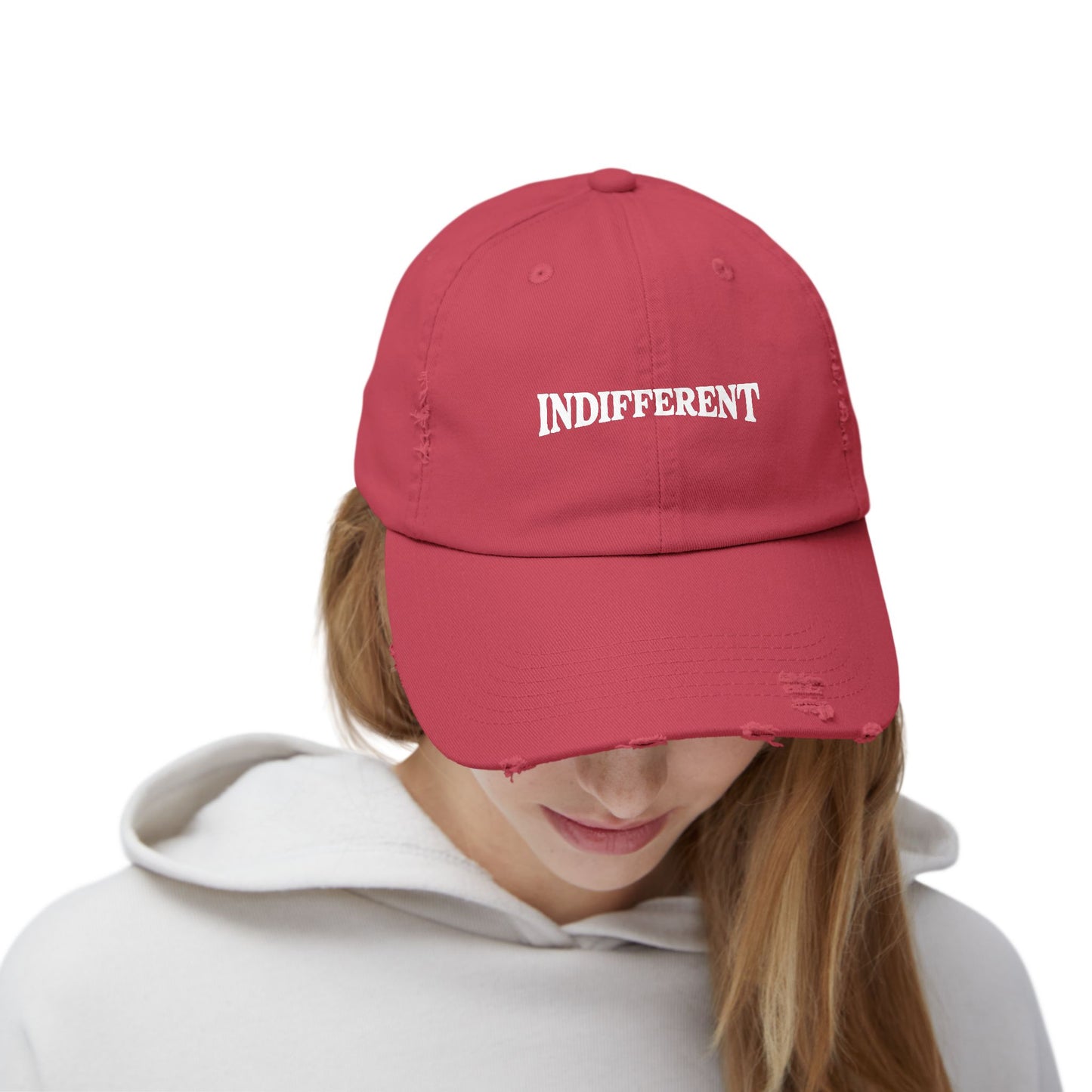 Unisex Distressed Cap - Indifferent Tees Black Style for Casual Outings