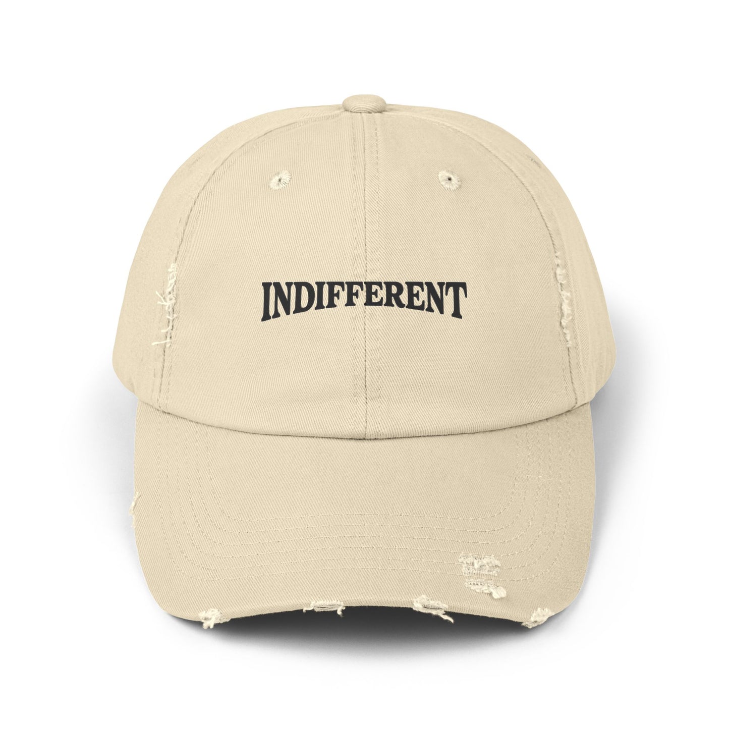 Unisex Distressed Cap - Indifferent Tees Black Style for Casual Outings