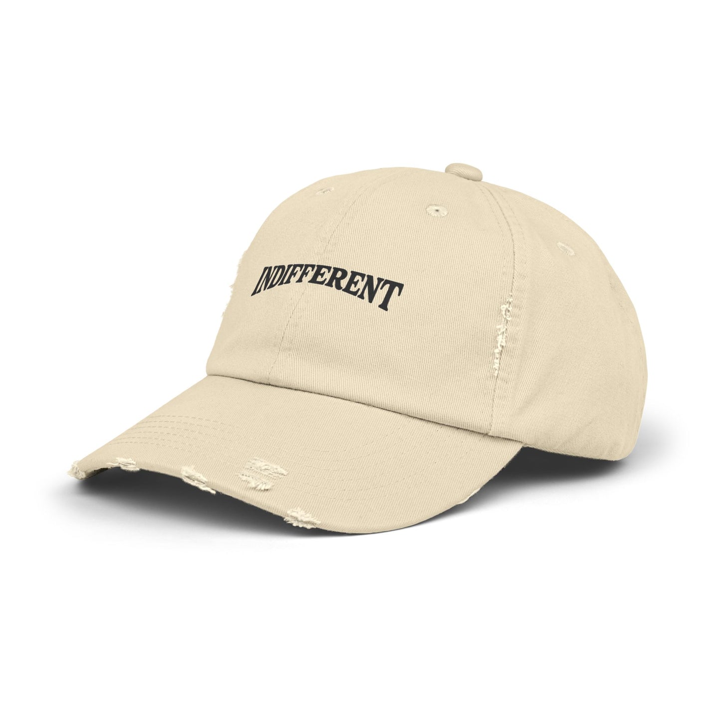 Unisex Distressed Cap - Indifferent Tees Black Style for Casual Outings